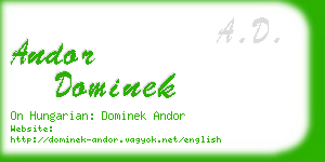 andor dominek business card